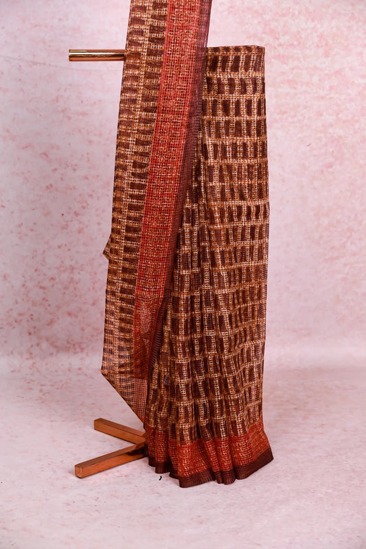 Multi Colour Linen Saree