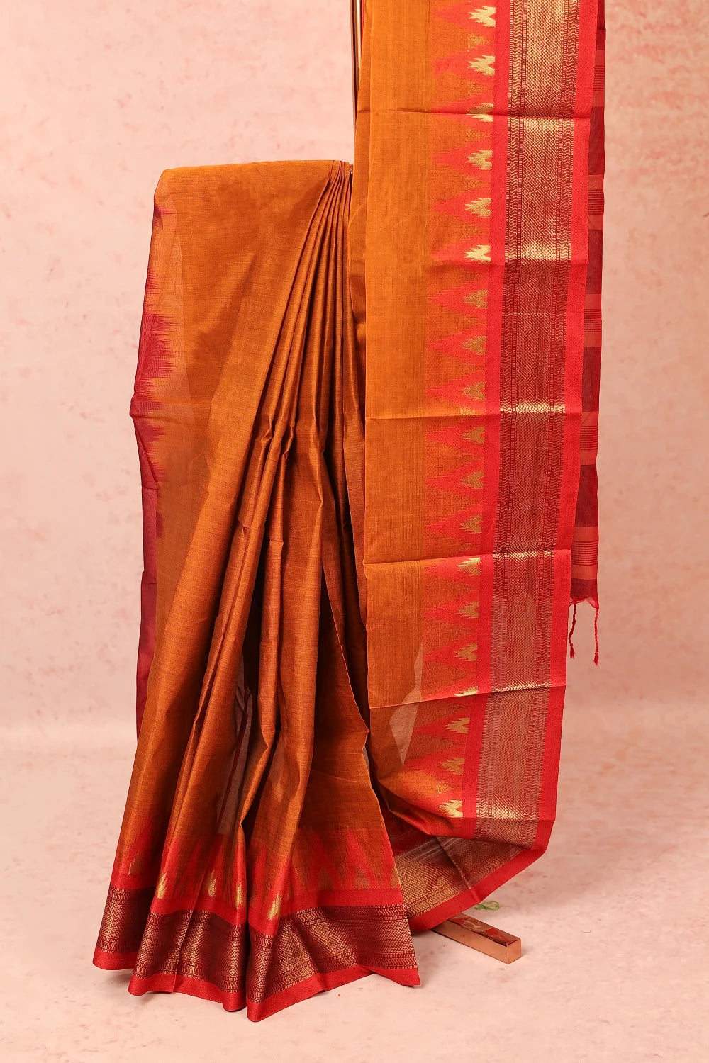 Mustard Cotton Saree
