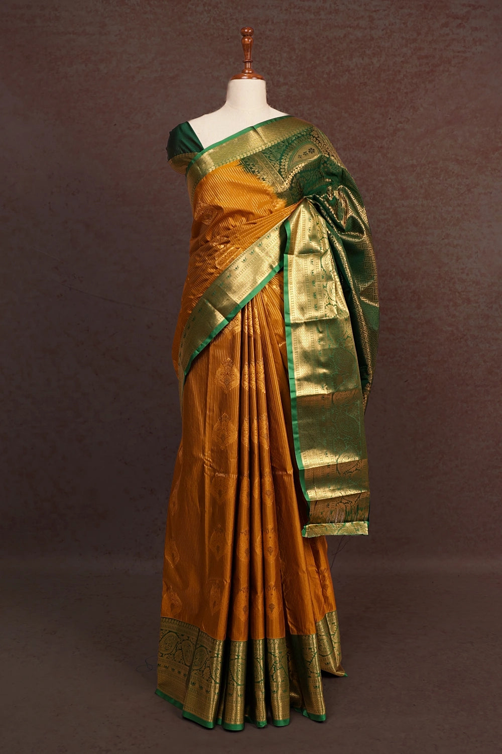 Mustard Gold Semi Silk Saree