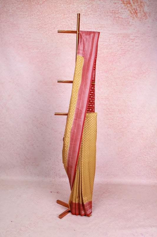 Mustard Yellow Banarasi Georgette Saree