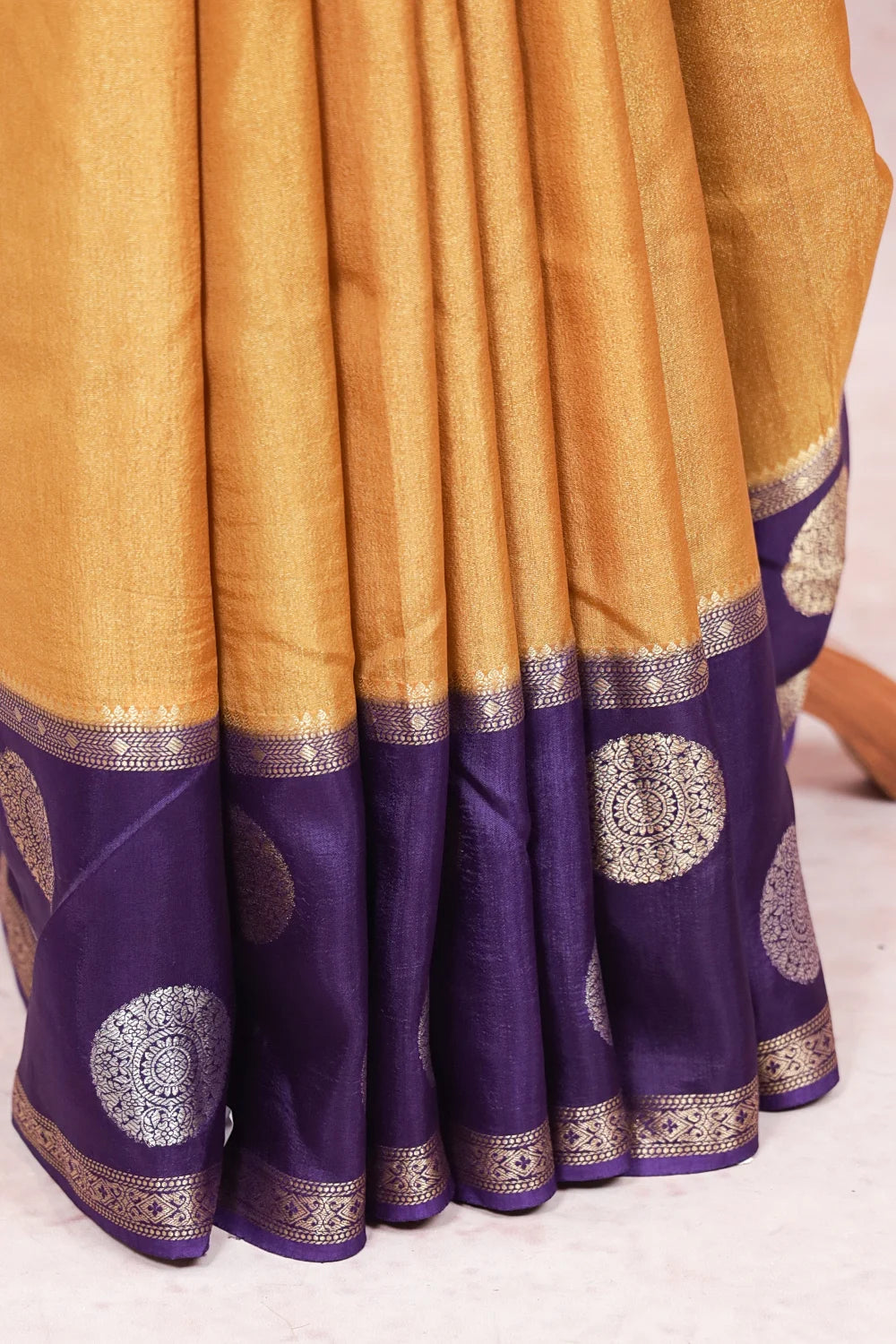 Mustard Yellow Banarasi Silk Saree - Seematti