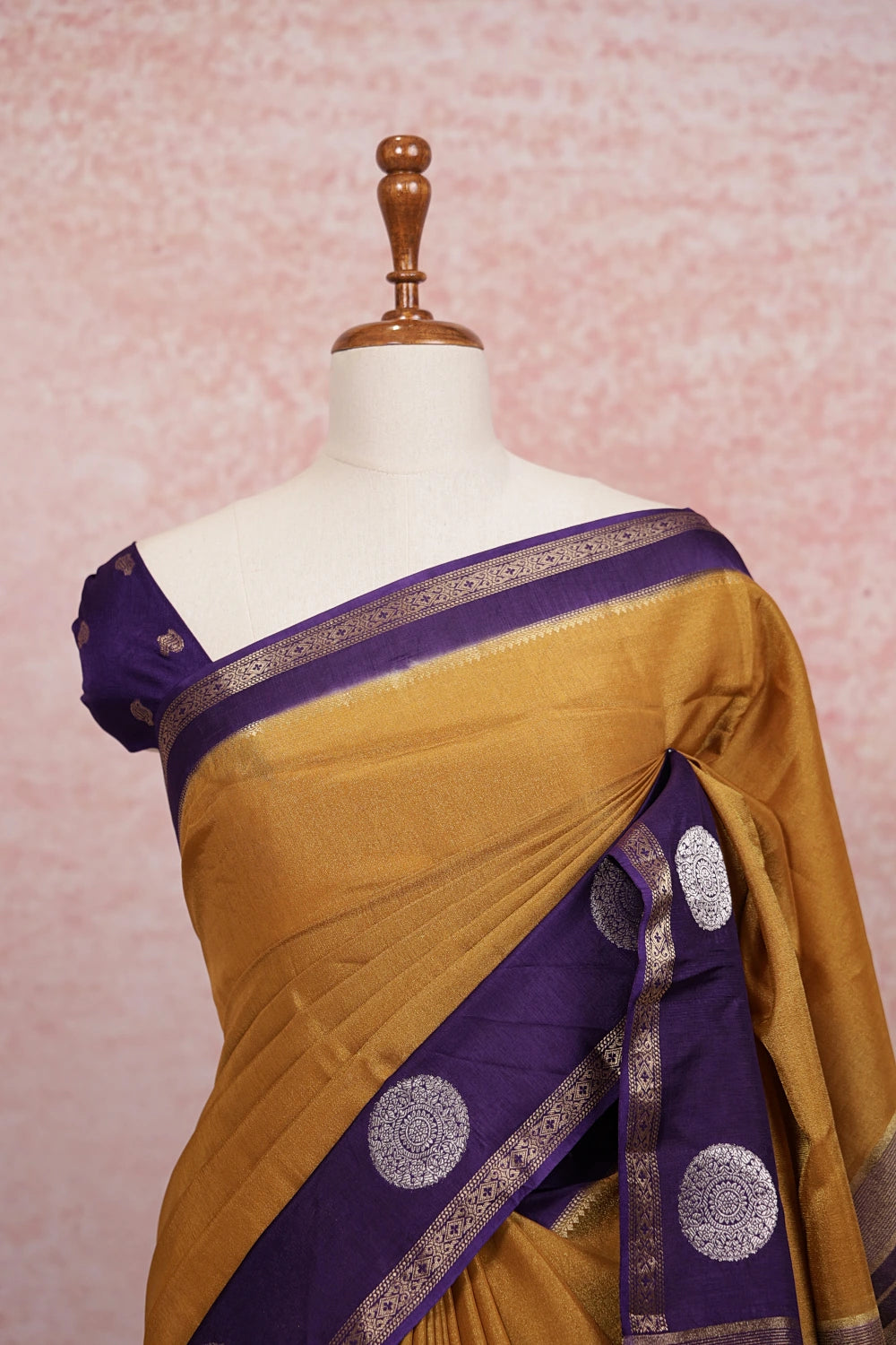 Mustard Yellow Banarasi Silk Saree - Seematti