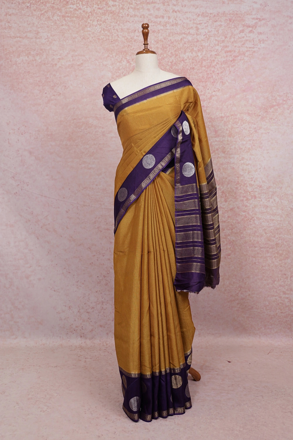 Mustard Yellow Banarasi Silk Saree - Seematti