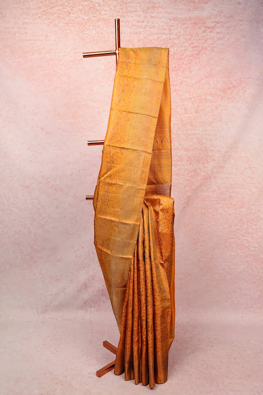 Mustard Yellow Kancheepuram Silk Saree