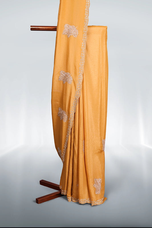 Mustard Yellow Organza Saree