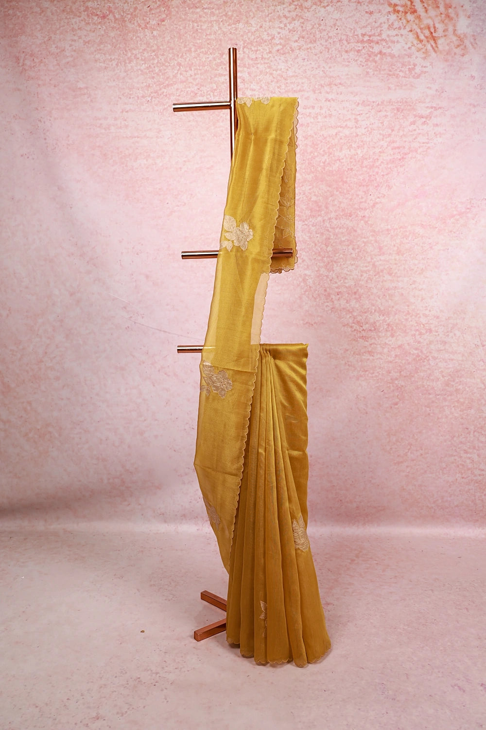 Mustard Yellow Tissue Organza Saree
