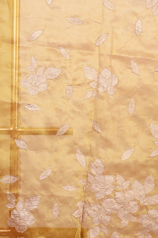 Mustard Yellow Tissue Organza Saree