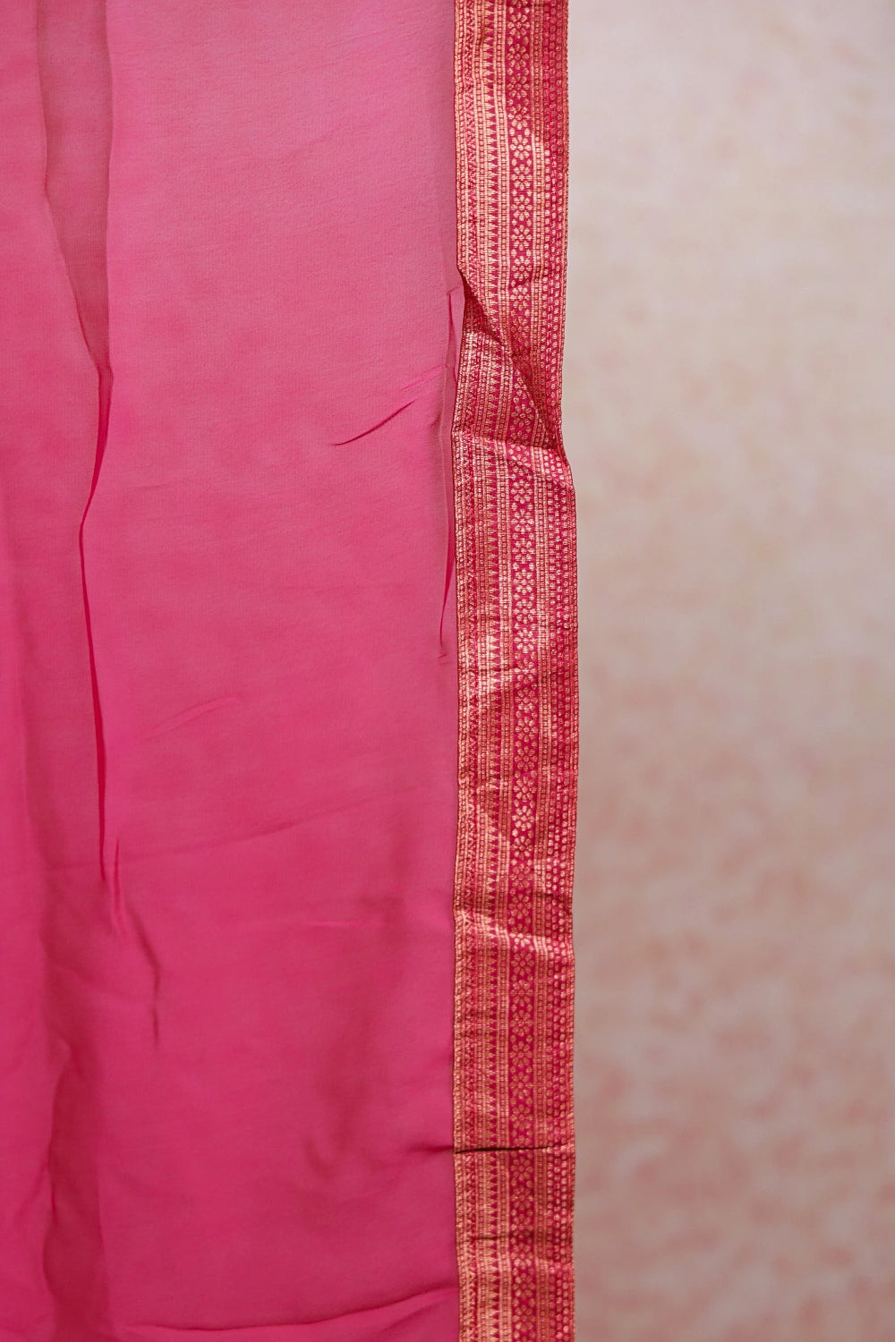 Mustard Yellow With Pink Semi Silk Dhavani Set - Seematti