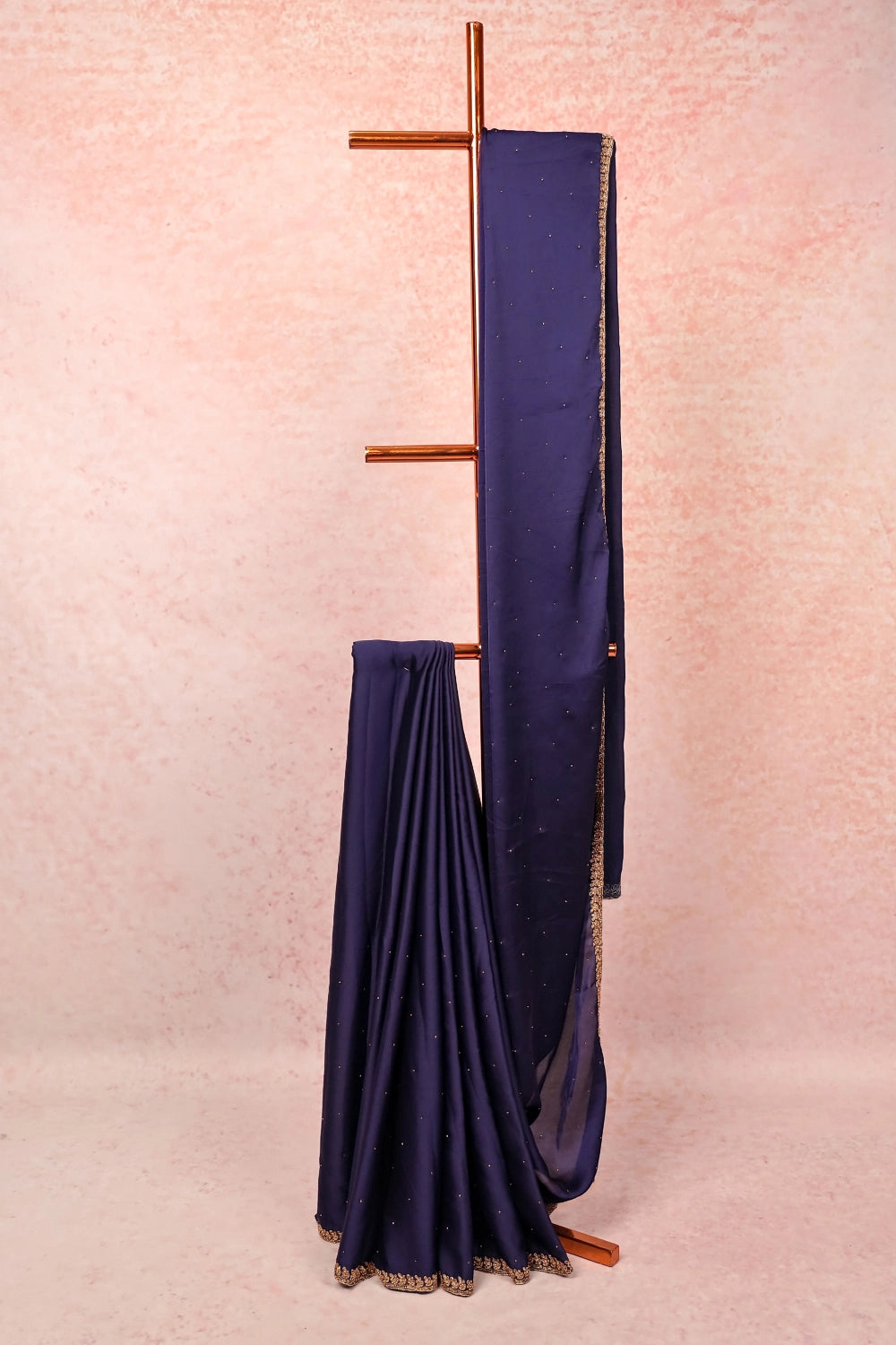 Navy Blue Crepe Saree