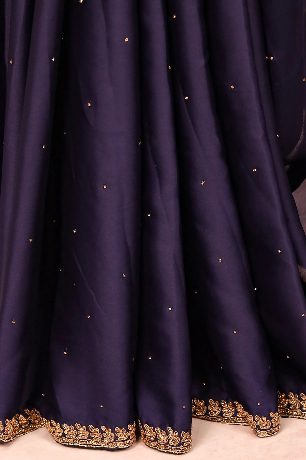 Navy Blue Crepe Saree