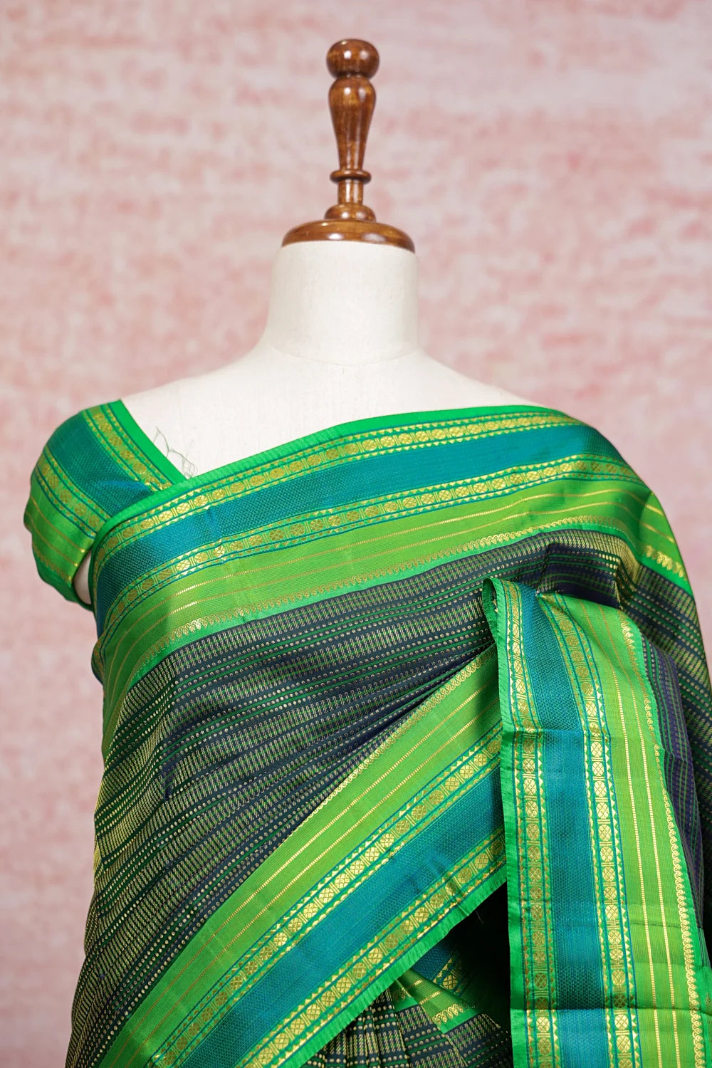 Navy Blue Kancheepuram Silk Saree - Seematti