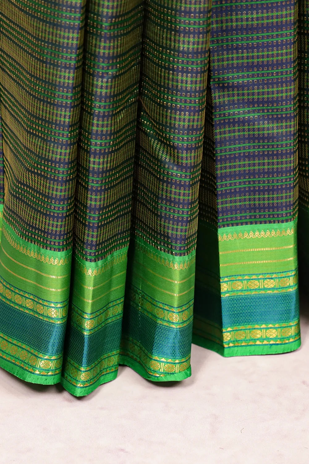 Navy Blue Kancheepuram Silk Saree - Seematti