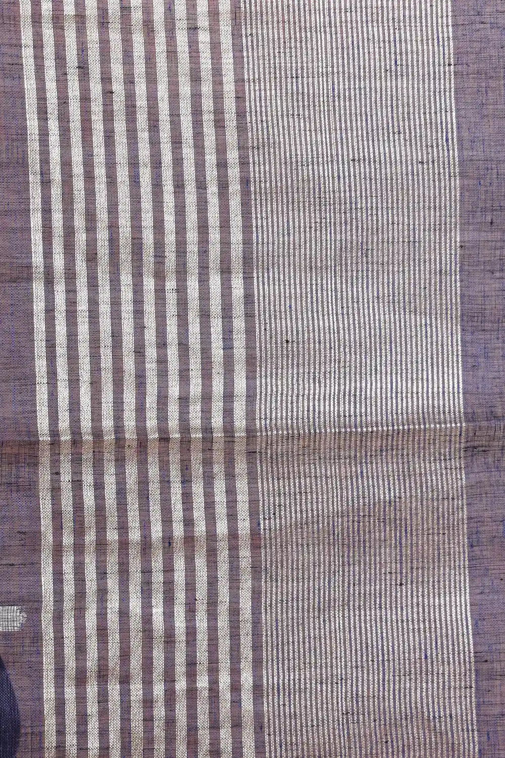 Navy Blue Linen Saree - Seematti
