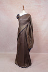 Navy Blue Semi Banarasi Saree - Seematti