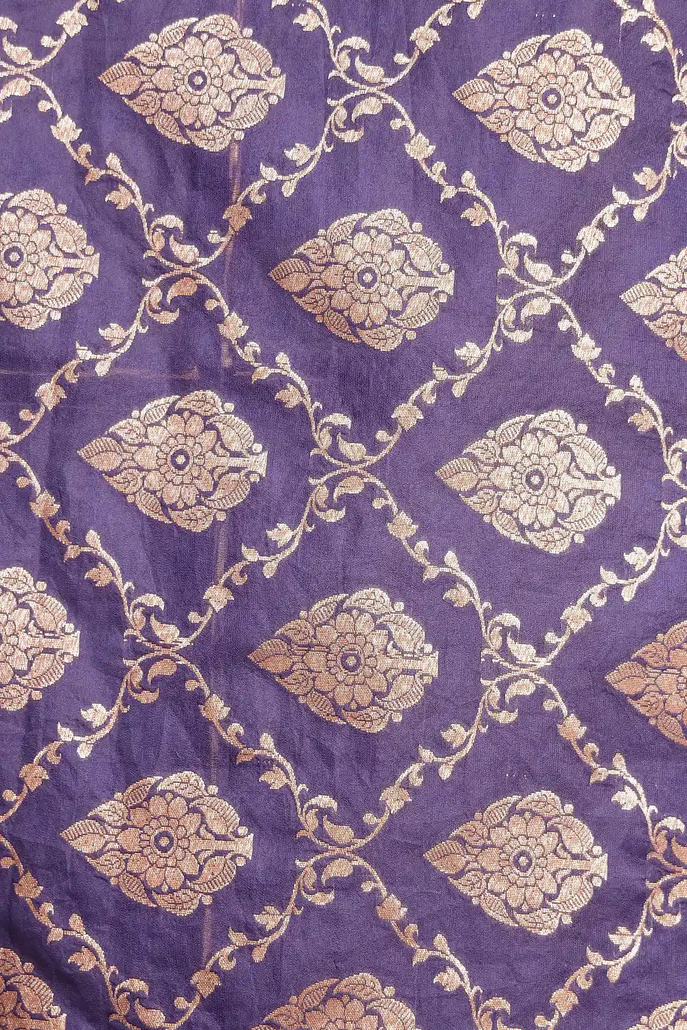 Navy Blue Tussar Banarasi Saree