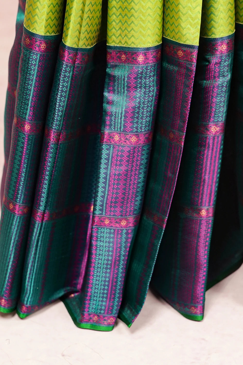 Neon Green Color Kancheepuram Silk Saree - Seematti