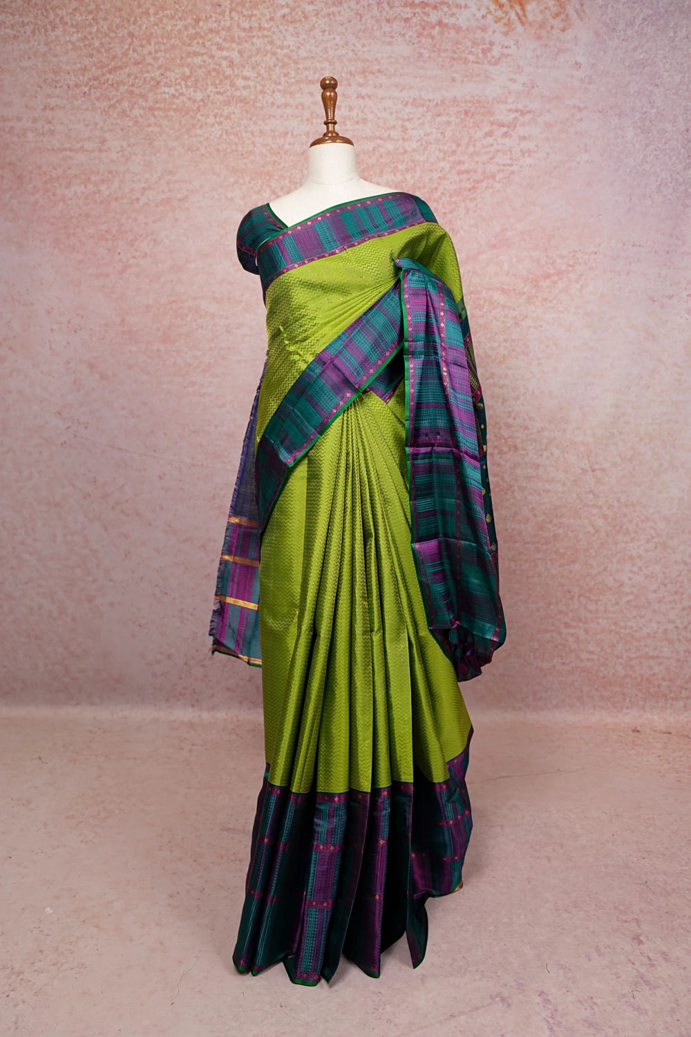 Neon Green Color Kancheepuram Silk Saree - Seematti