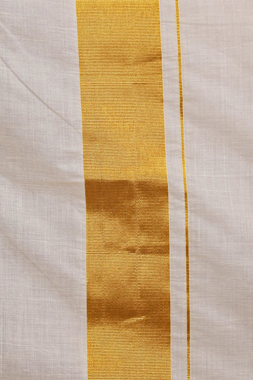 Off White Cotton Kerala Saree - Seematti
