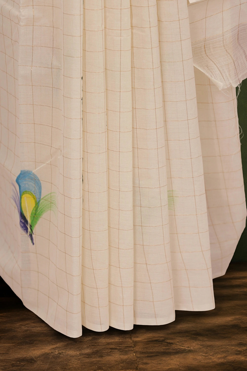 Off White Cotton Kerala Saree - Seematti