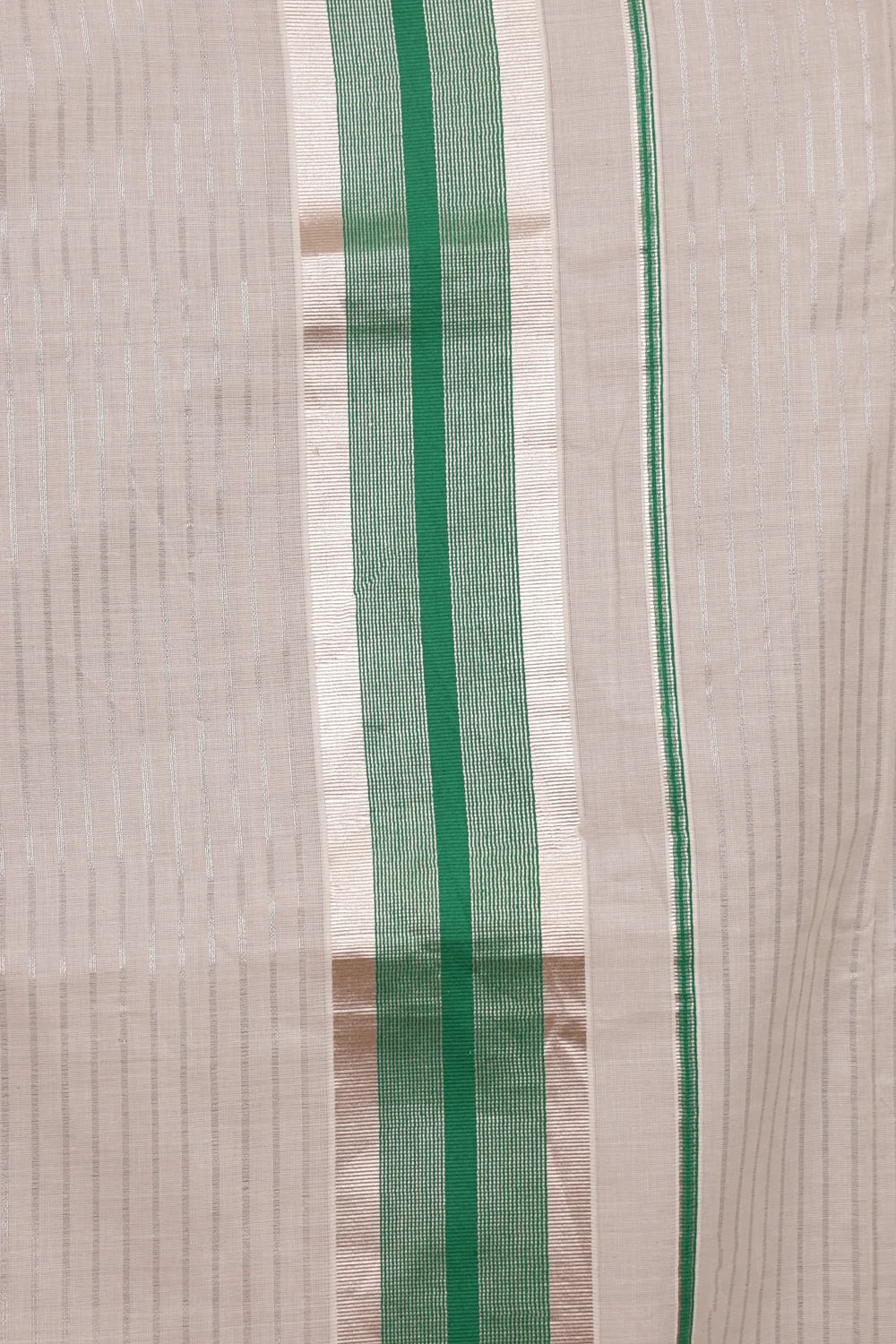 Off White Cotton Kerala Saree - Seematti