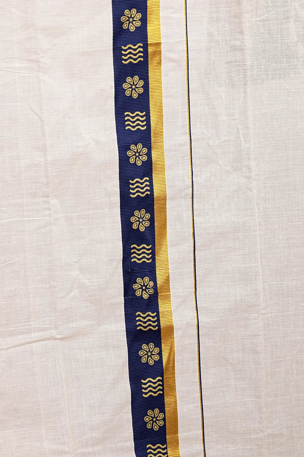 Off White Cotton Set Mundu - Seematti