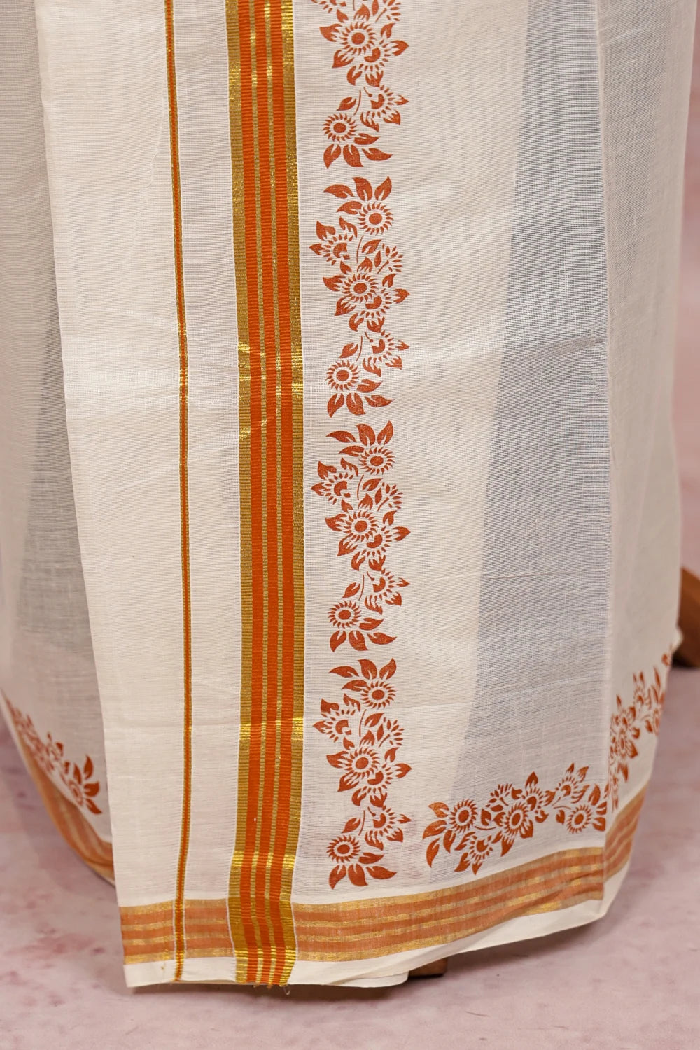 Off White Cotton Set Mundu - Seematti