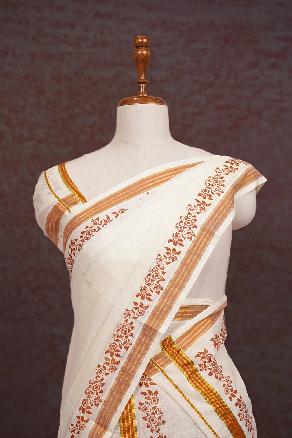 Off White Cotton Set Mundu - Seematti