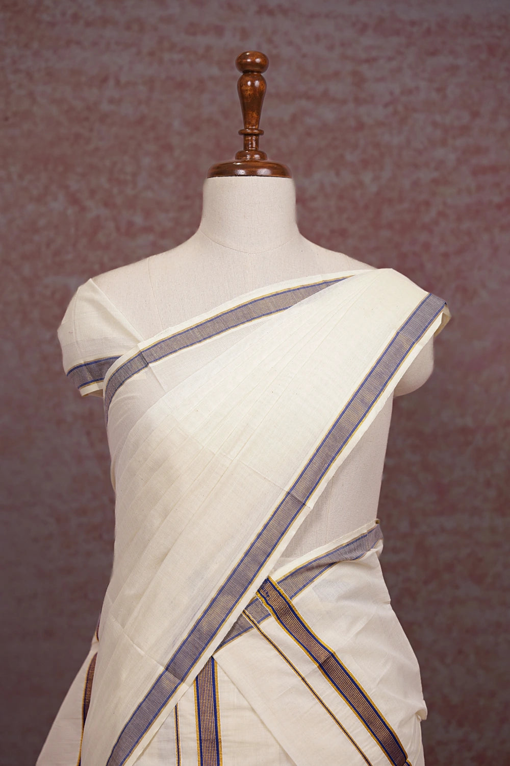 Off White Cotton Set Mundu - Seematti