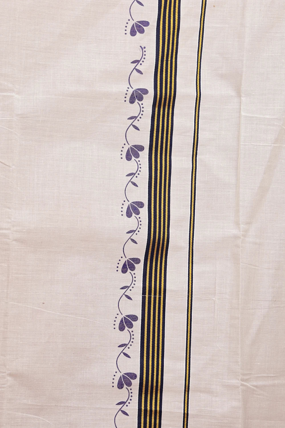 Off White Cotton Set Mundu - Seematti