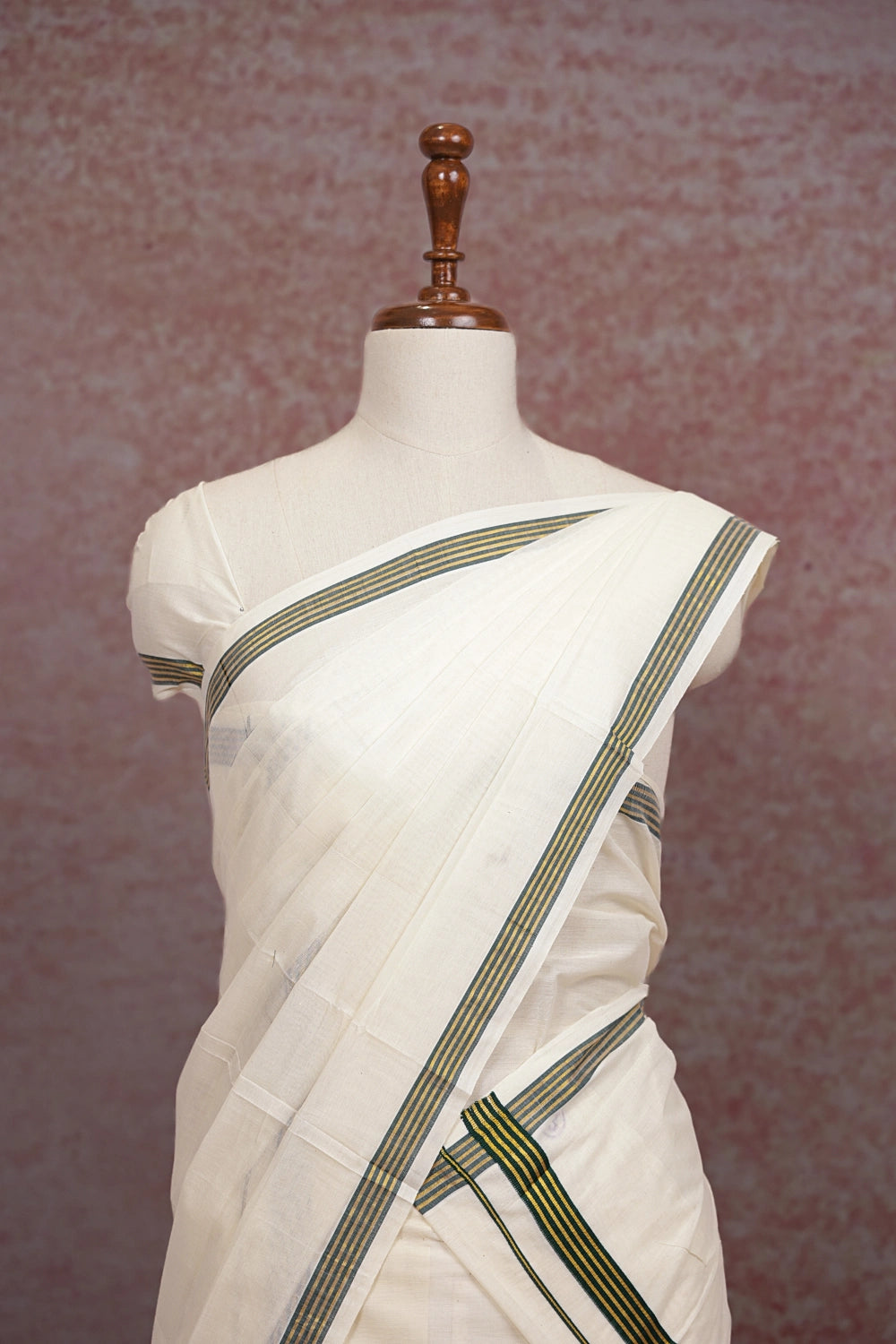 Off White Cotton Set Mundu - Seematti