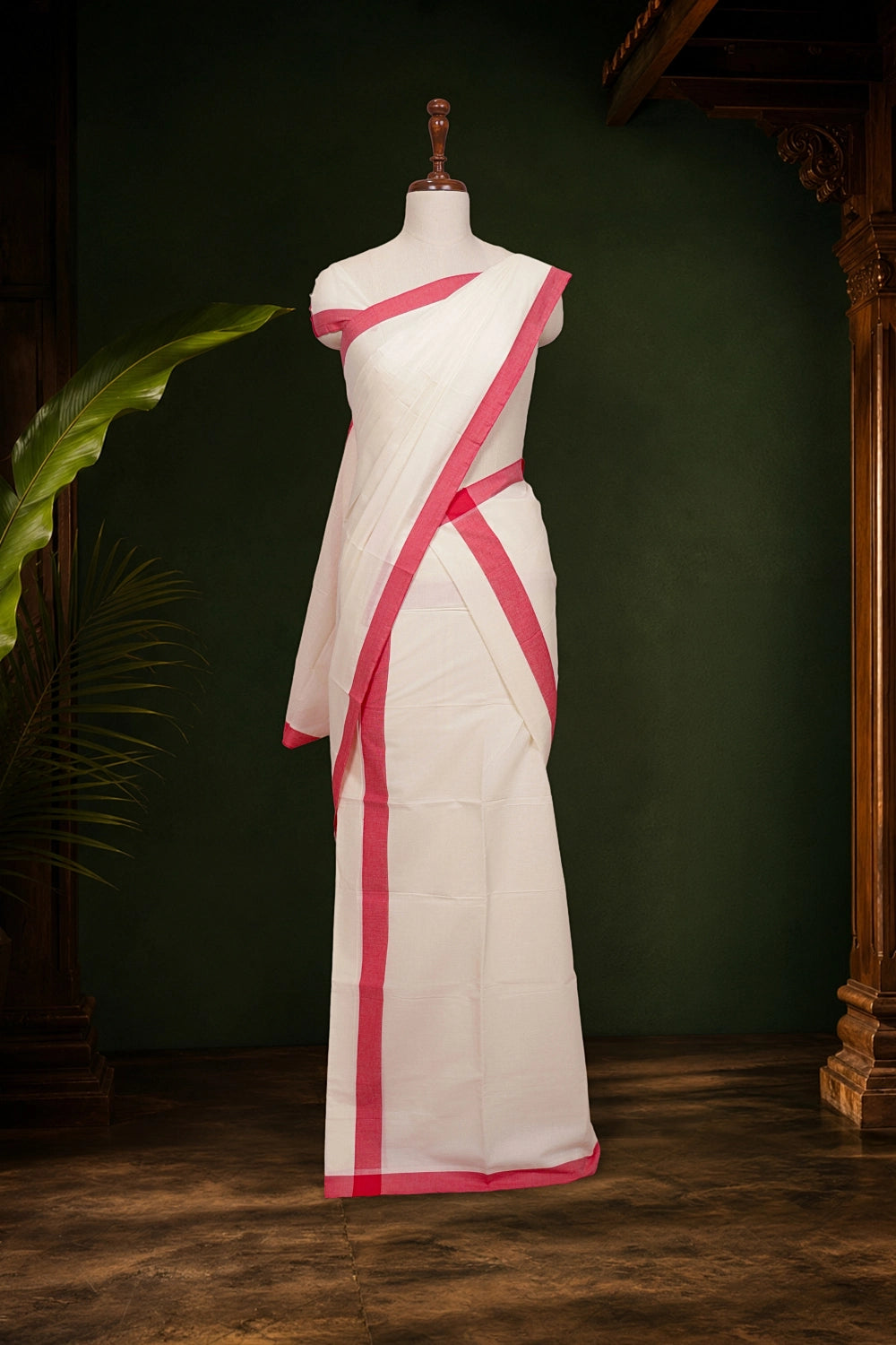 Off White Cotton Set Mundu - Seematti