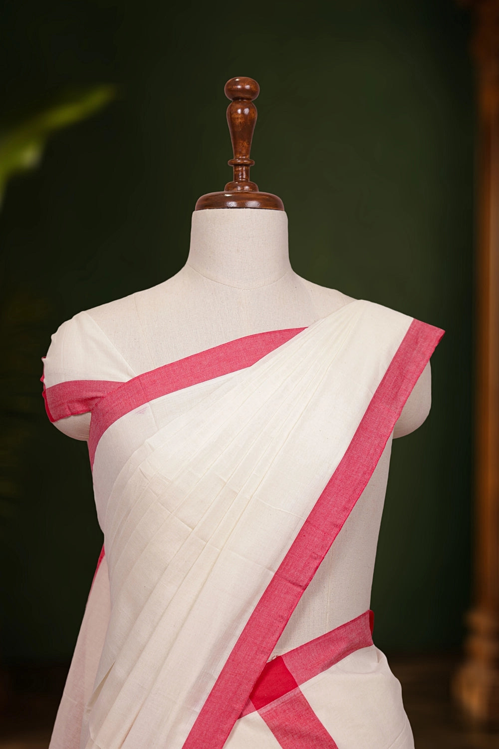 Off White Cotton Set Mundu - Seematti