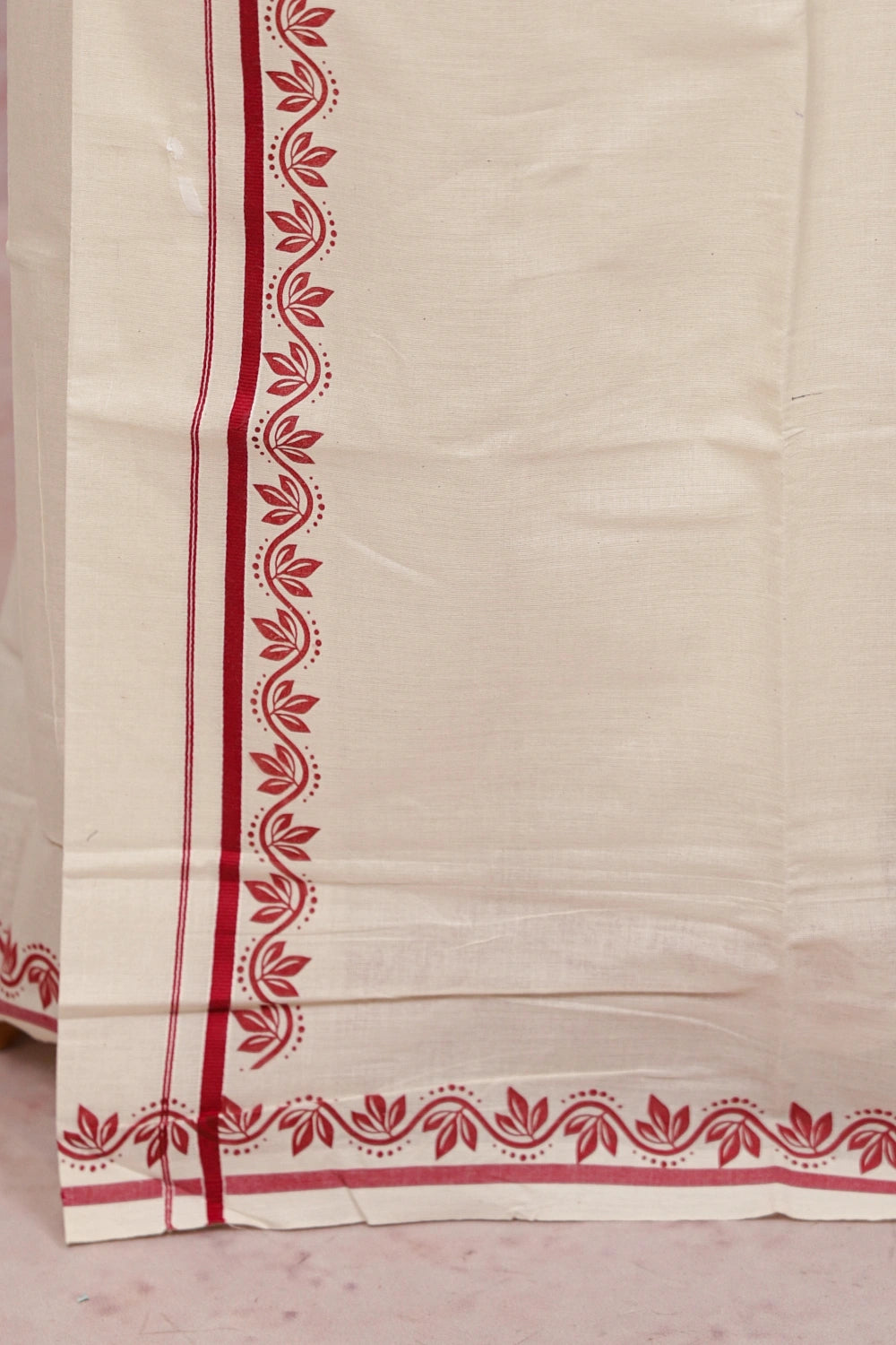 Off White Cotton Set Mundu - Seematti