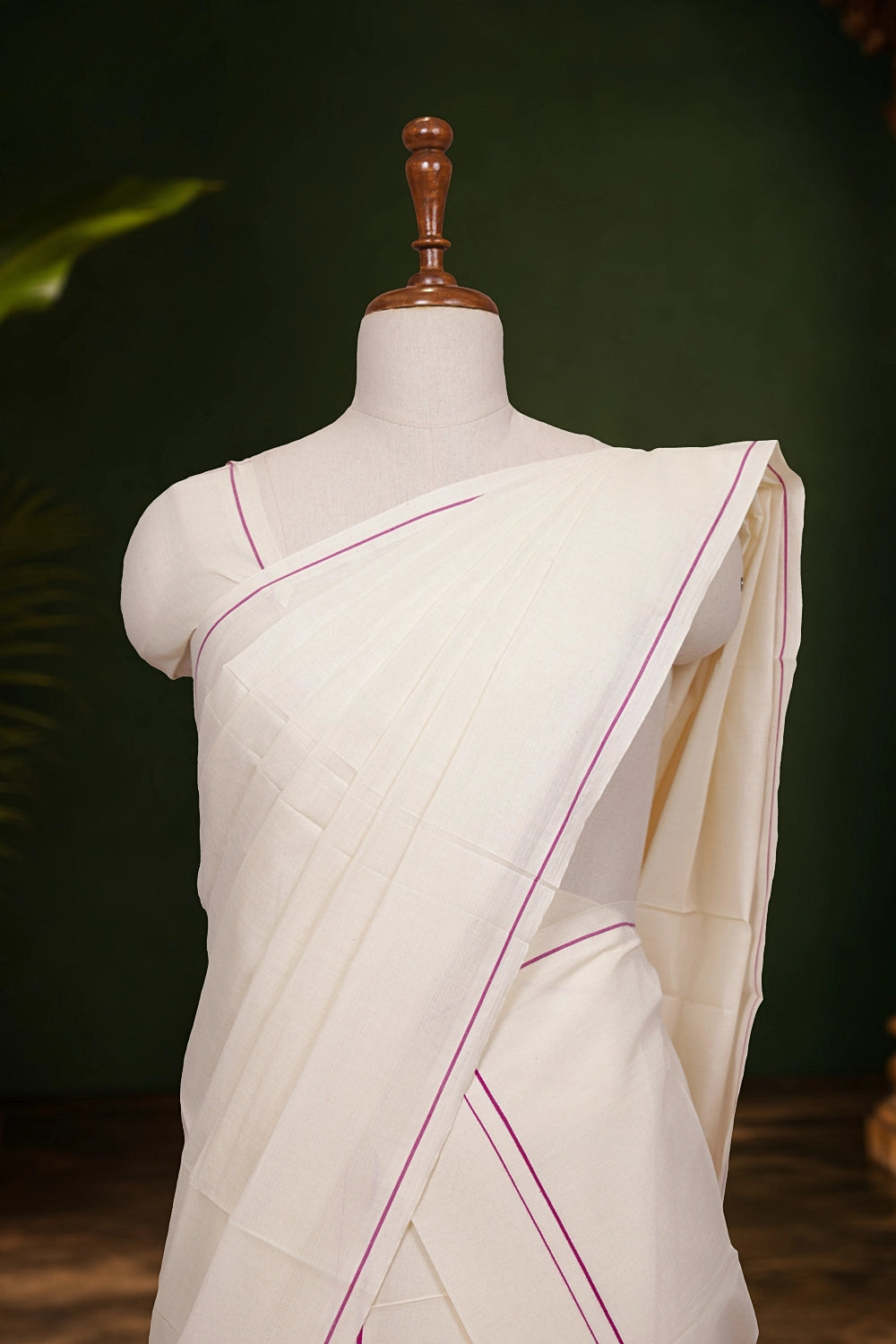 Off White Cotton Set Mundu - Seematti