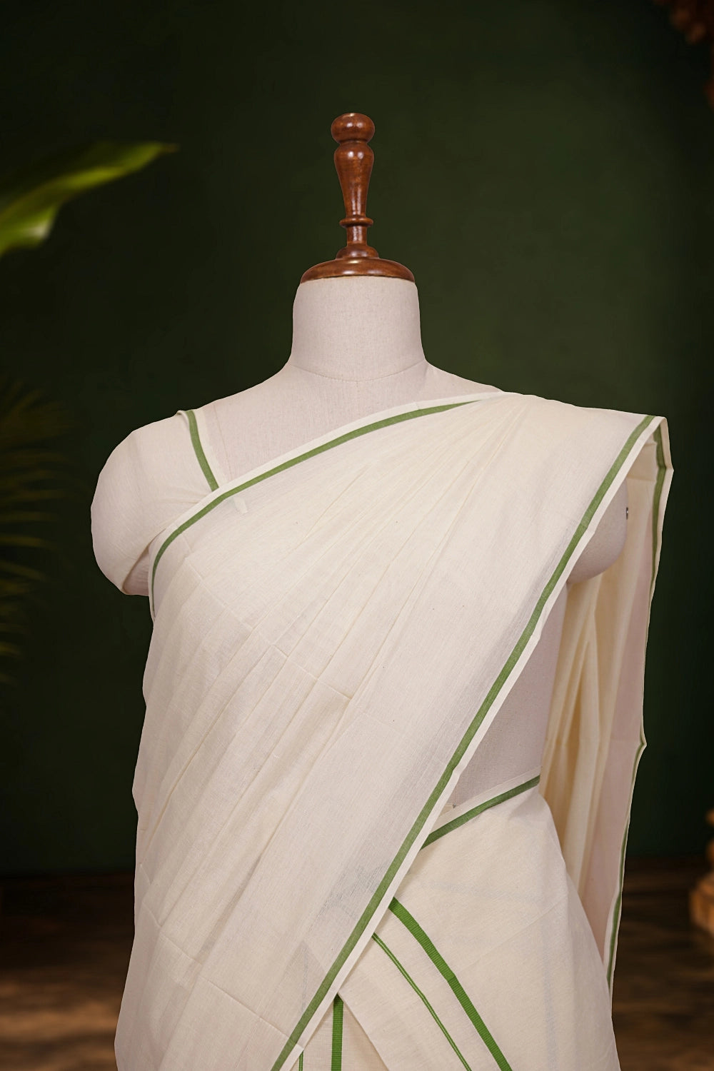 Off White Cotton Set Mundu - Seematti