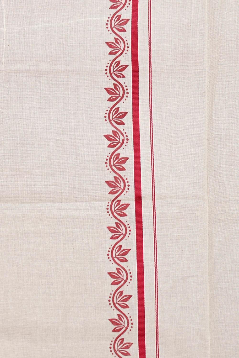 Off White Cotton Set Mundu - Seematti
