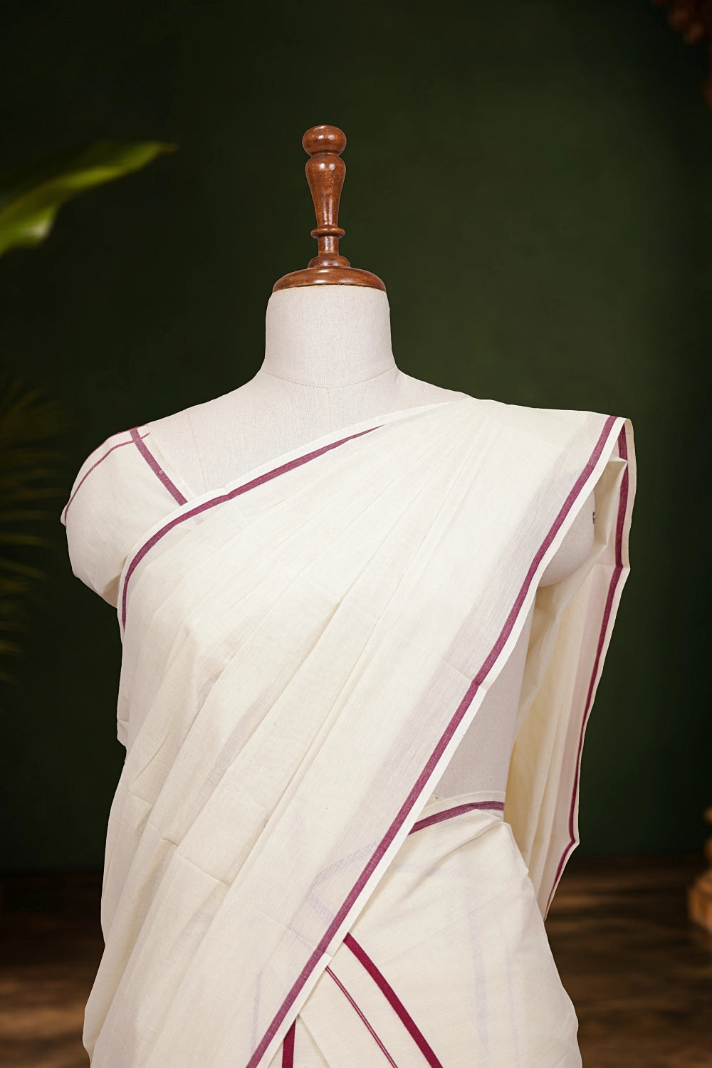 Off White Cotton Set Mundu - Seematti