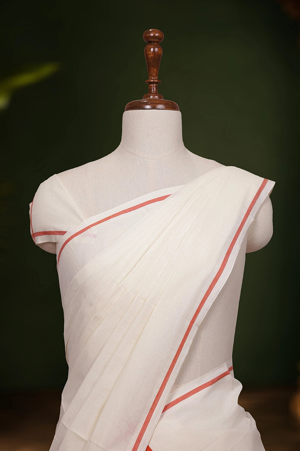 Off White Cotton Set Mundu - Seematti
