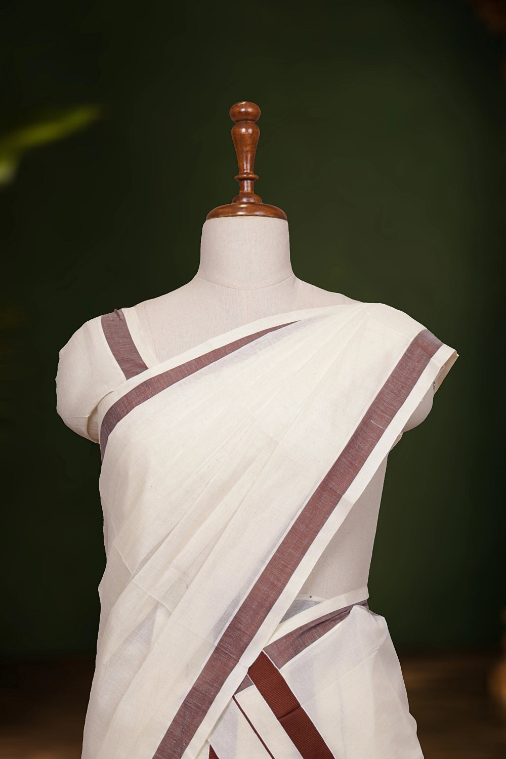 Off White Cotton Set Mundu - Seematti