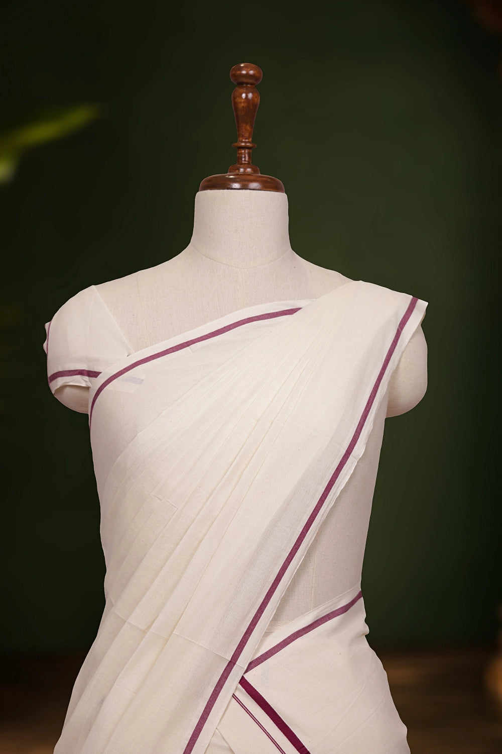 Off White Cotton Set Mundu - Seematti