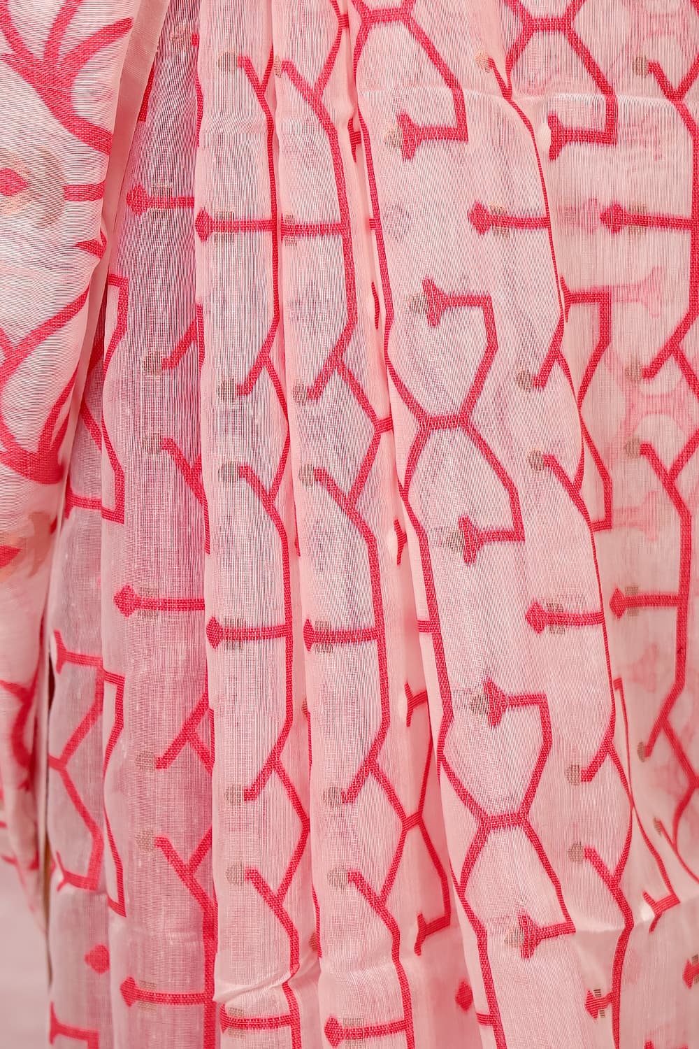 Off White Jute Cotton Saree