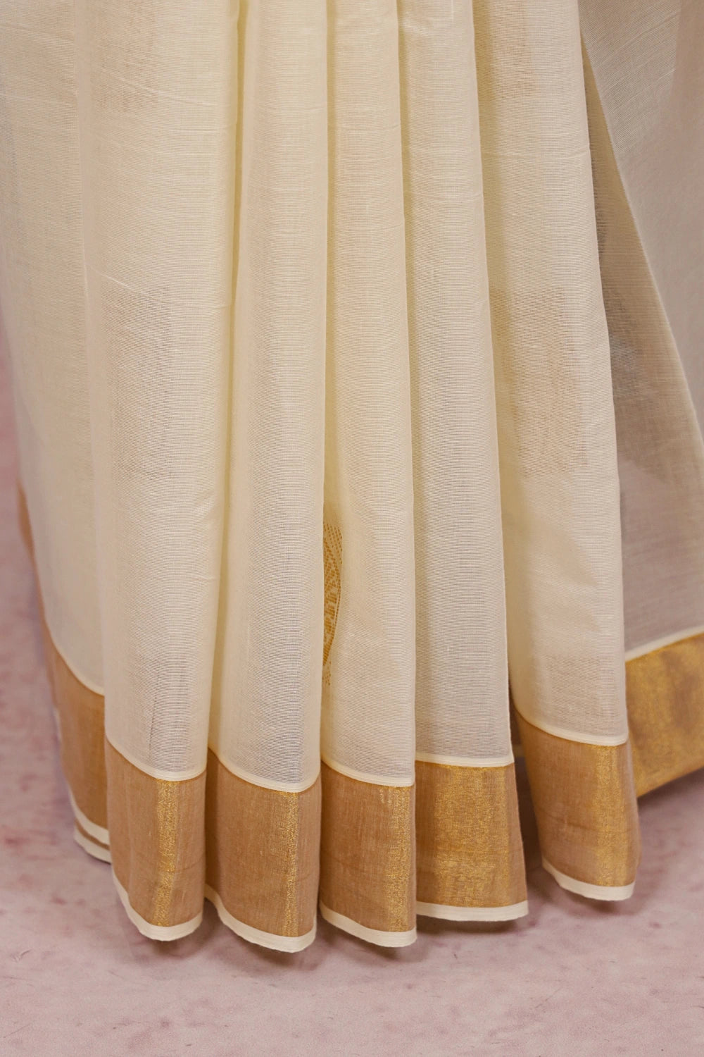 Off White Kerala Cotton Saree - Seematti