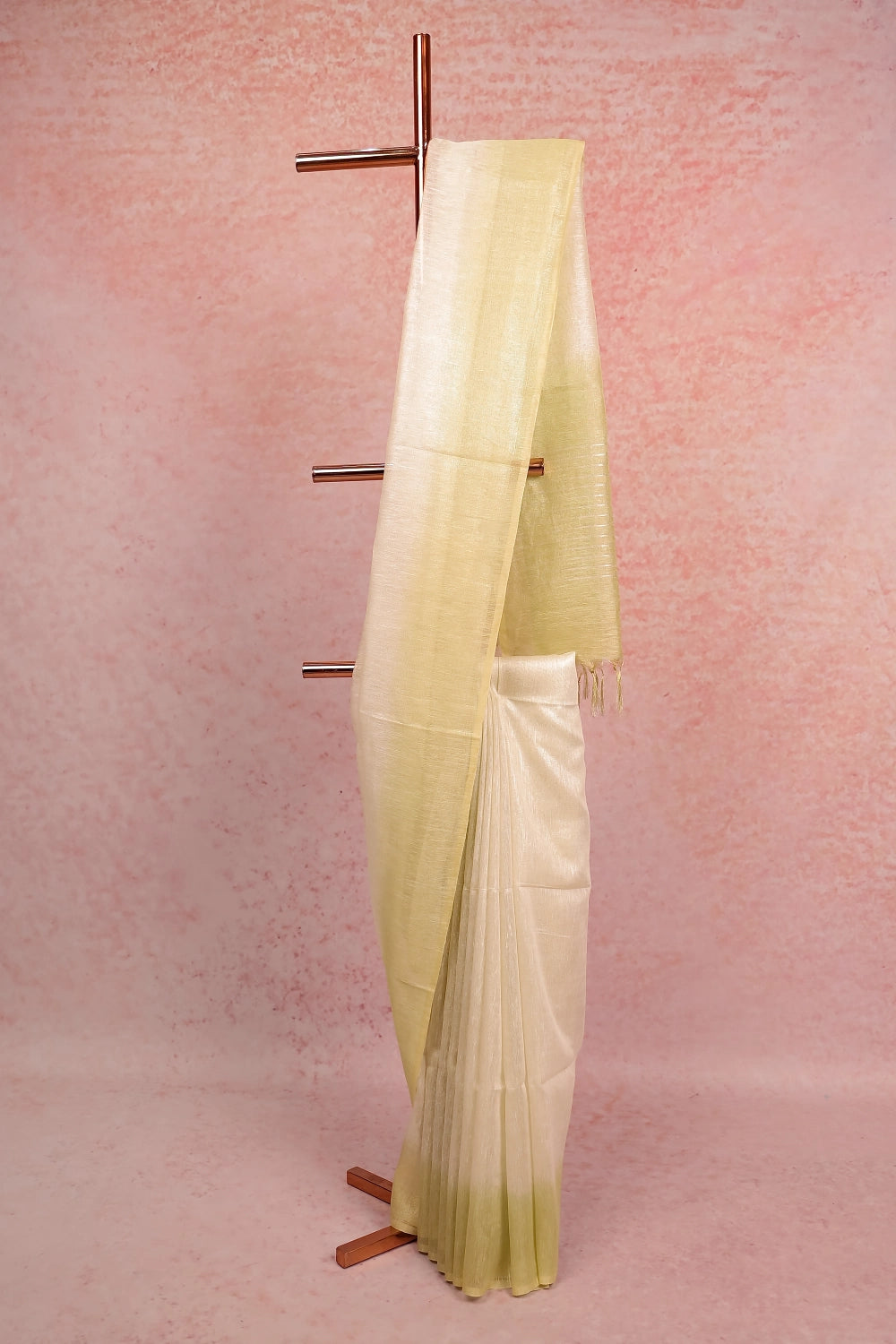Off White Linen Tissue Saree