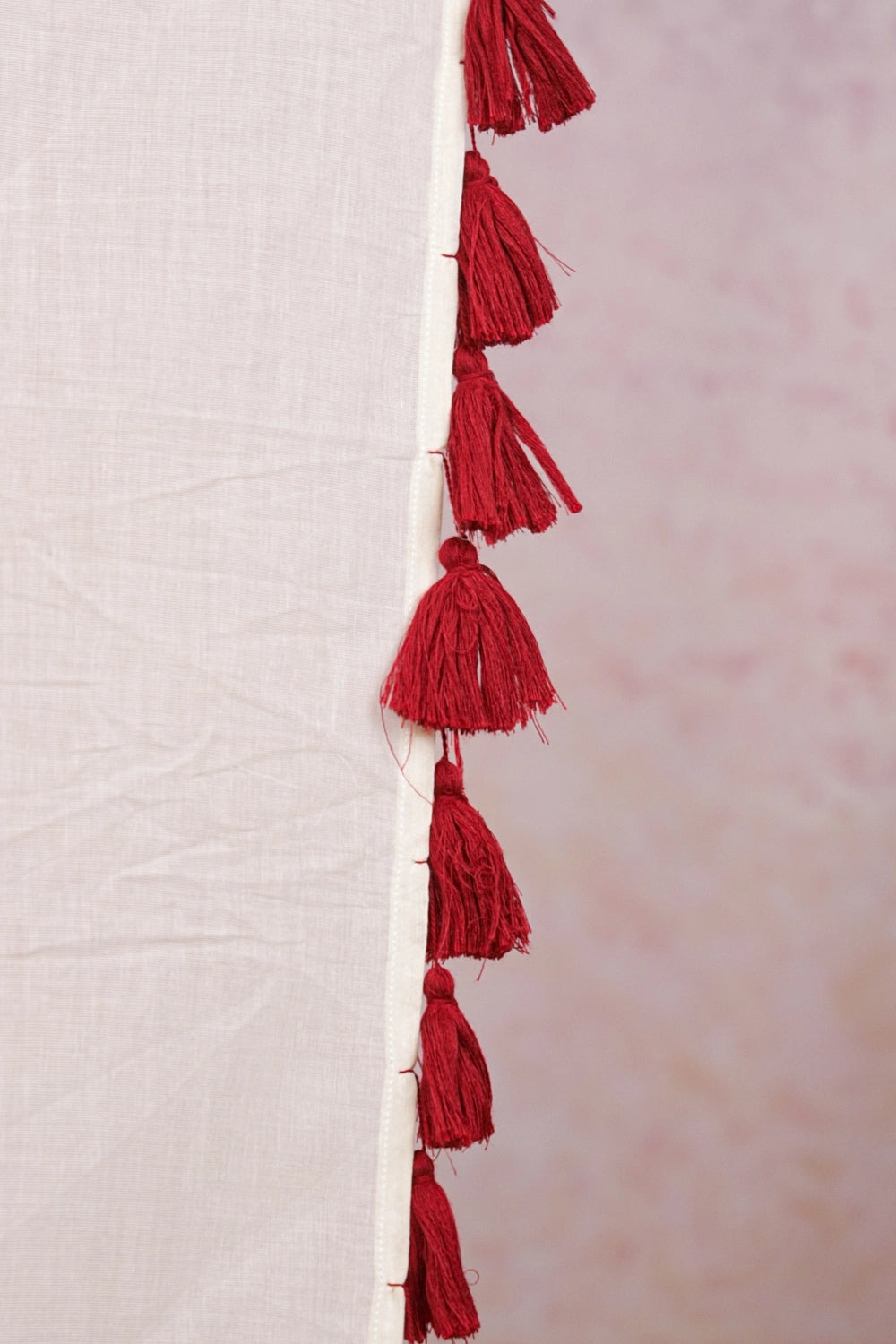 Off White Mul Cotton Kerala Saree - Seematti
