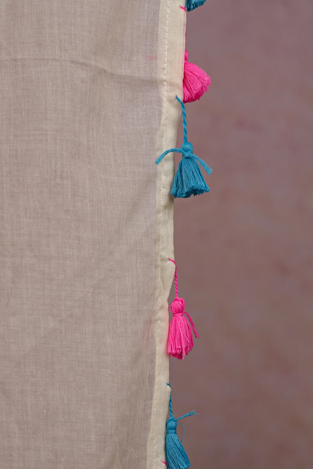 Off White Mul Cotton Kerala Saree - Seematti