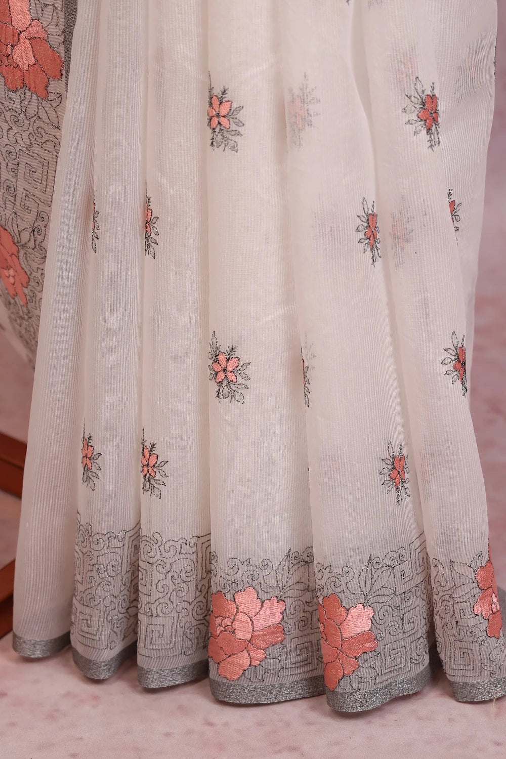 Off White Net Kota Saree