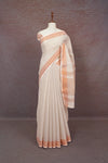 Off White Semi Tissue Kerala Saree - Seematti