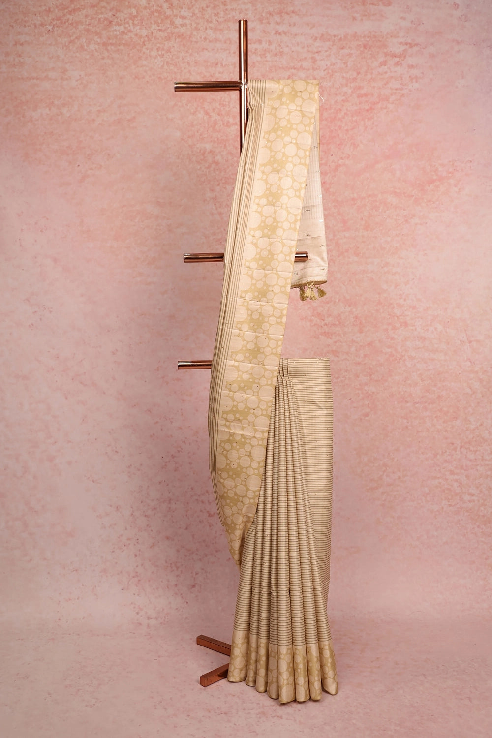 Off White Semi Tussar Saree