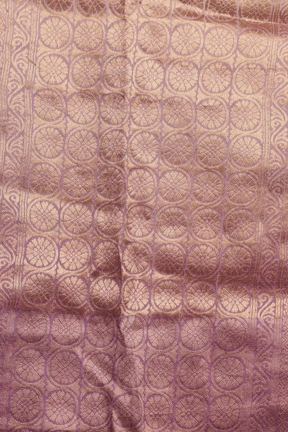 Off White With Lavender Colour Semi Banarasi Saree