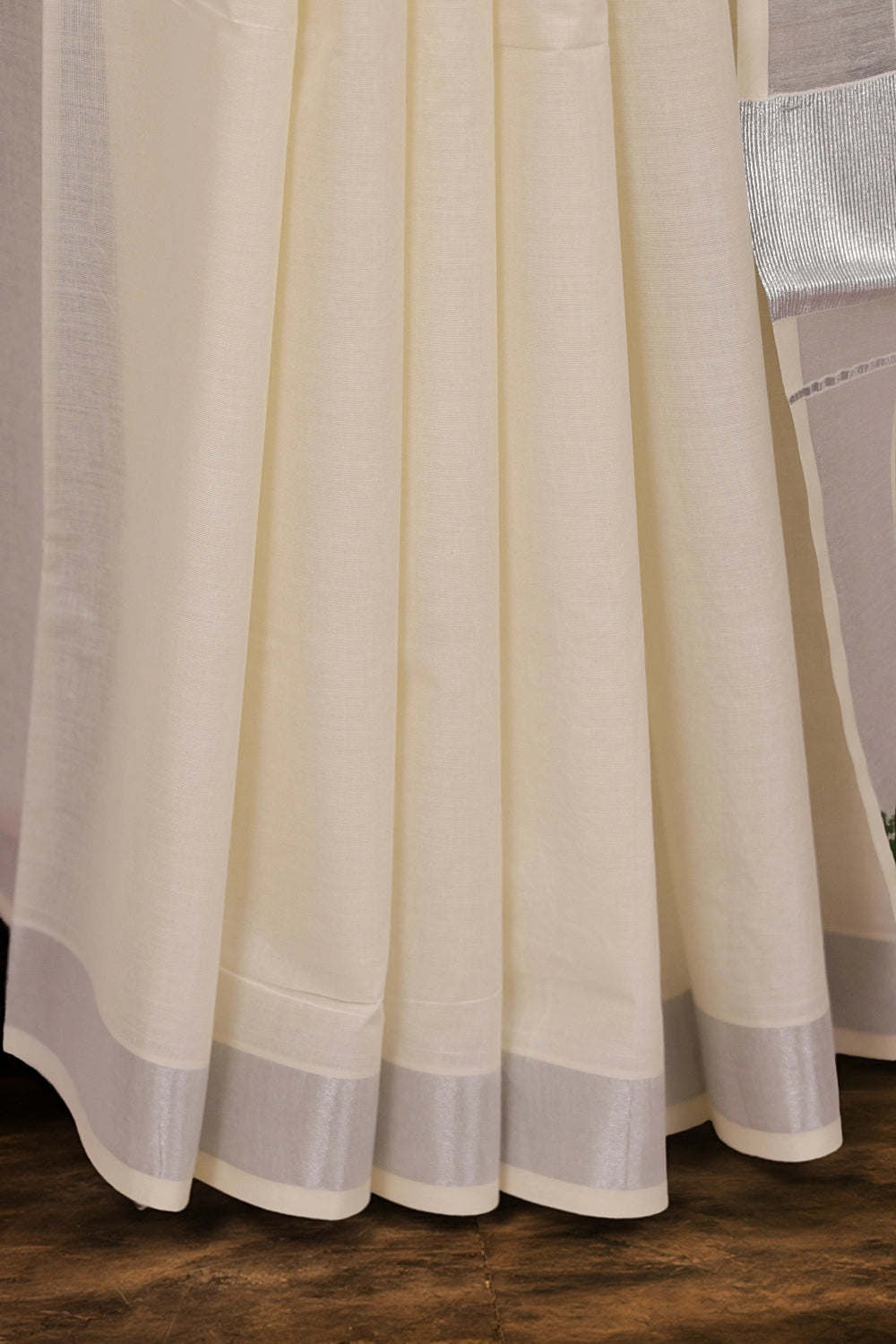 Off white Cotton Kerala Saree - Seematti